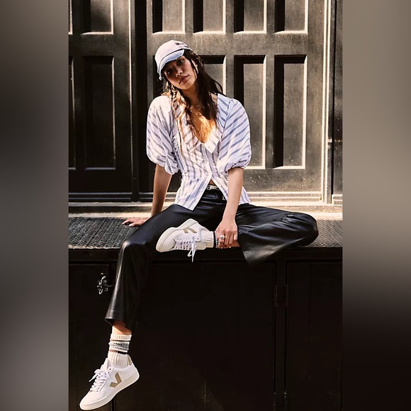 FREE PEOPLE LowRise LOVE LANGUAGE Slim Vegan Leather Pant Size 4 - Picture 4 of 9